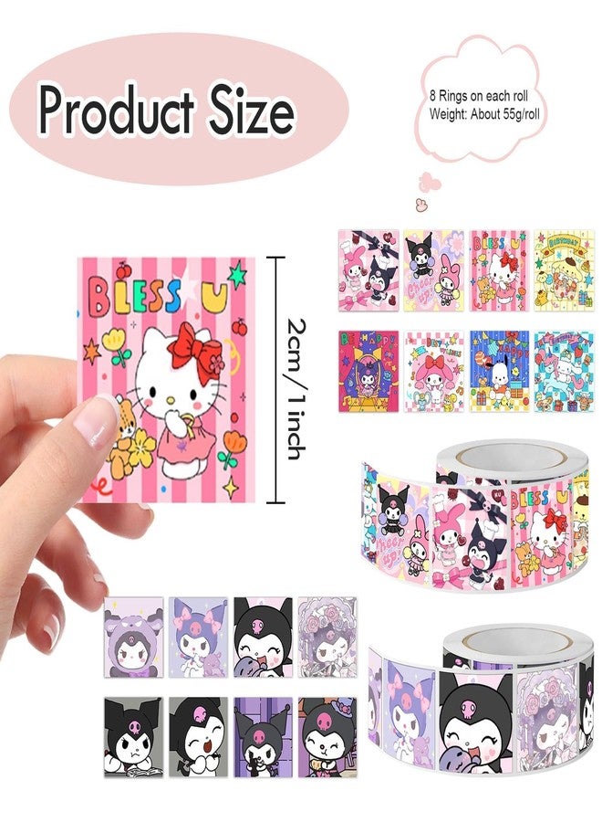 TecoKart® 1000Pcs Kuromi Stickers, 16 Pattern Cute Kuromi and Sanrio Stickers, Kawaii Sticker Gifts for Kids Girls, Ideal DIY Decor Laptop, Skateboard Computer Diary Scrapbook Journal - Image 2